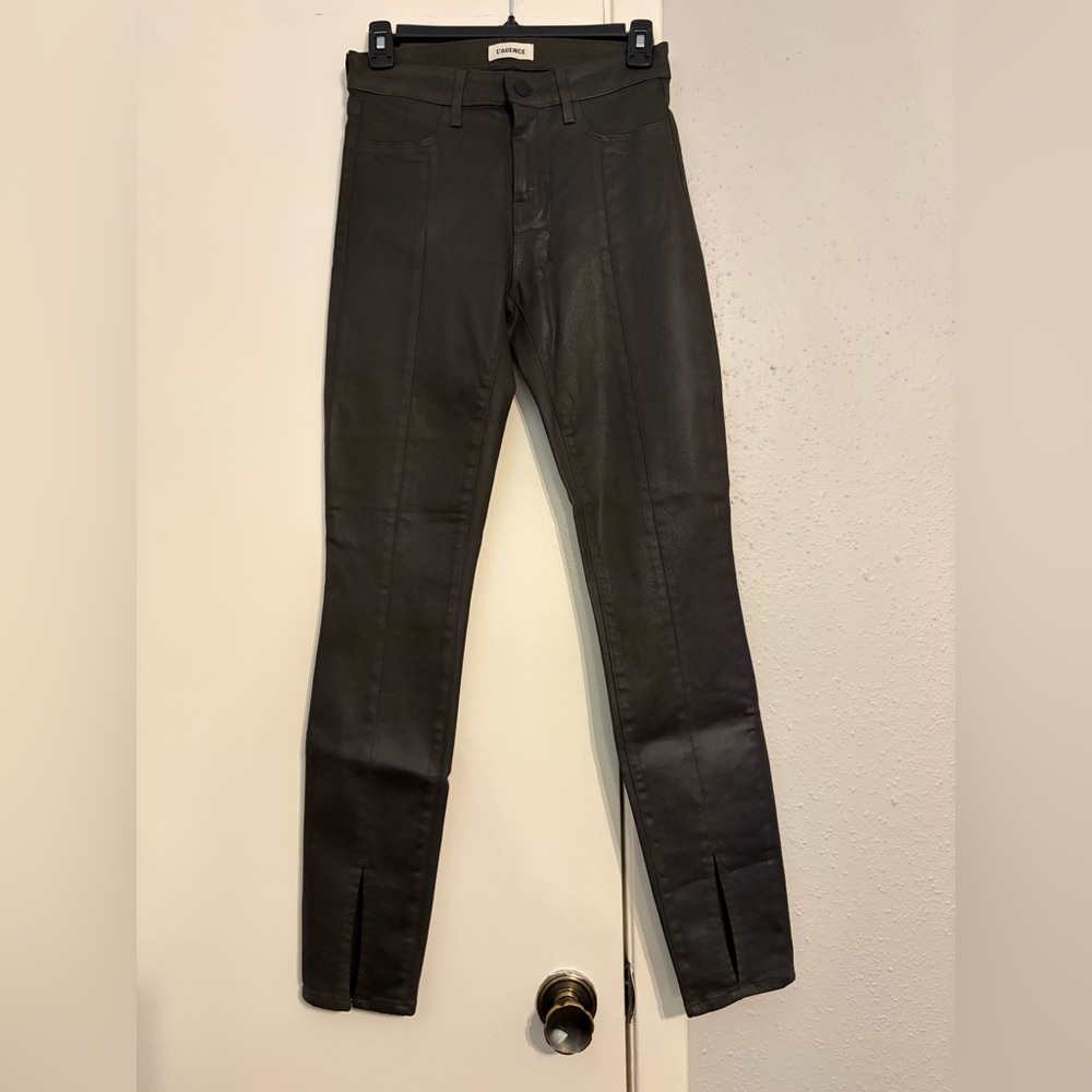 L'AGENCE Army Green Skinny Jeans